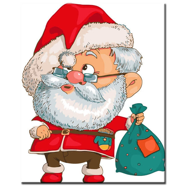 Malen nach Zahlen Weihnachten Motiv mit Weihnachtsmann 