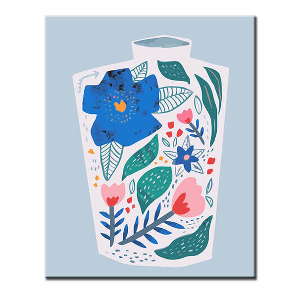 Malen nach Zahlen Kunst Minimalismus Farbige Vase