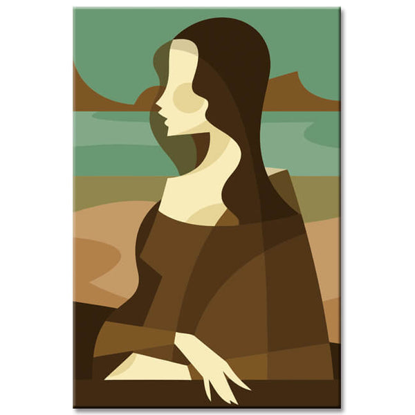 Malen nach Zahlen Plakat Mona Lisa im Minimalismus