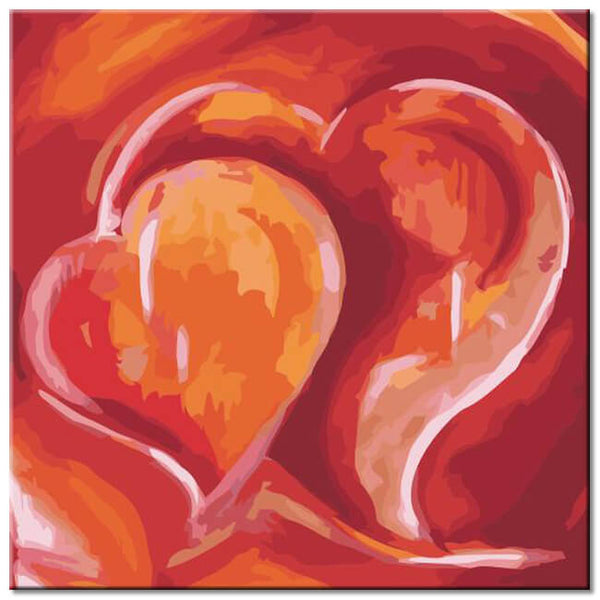 Malen nach Zahlen Abstrakte Herzen und Liebe Kunst