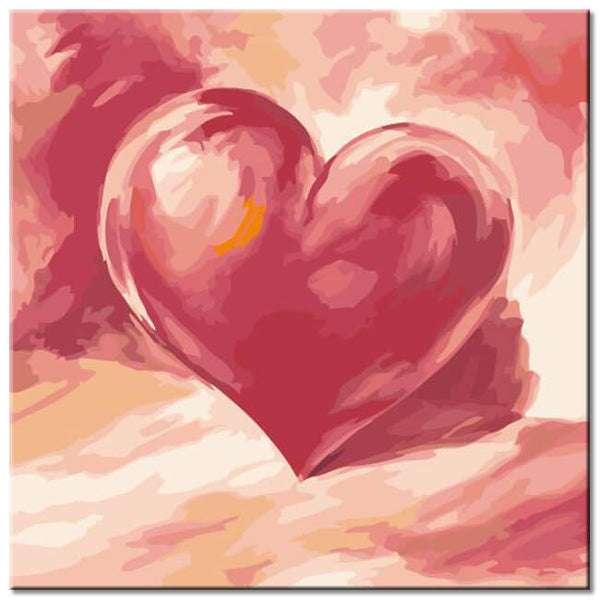 Malen nach Zahlen Rosa Herz Kunst