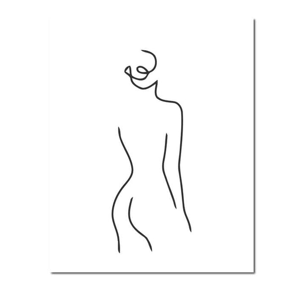 Malen nach Zahlen Kunst Minimalismus  Zeichnung Silhouette Frau I