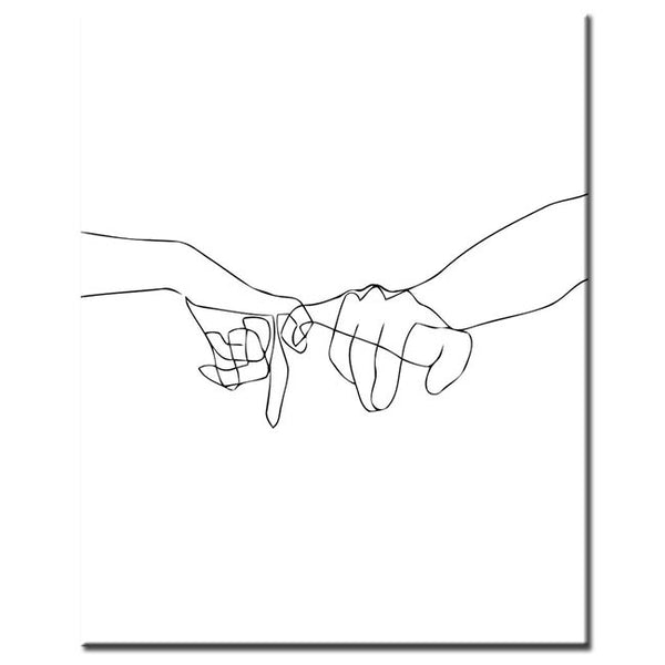 Malen nach Zahlen Strichzeichen Kunst Silhouette Hände III