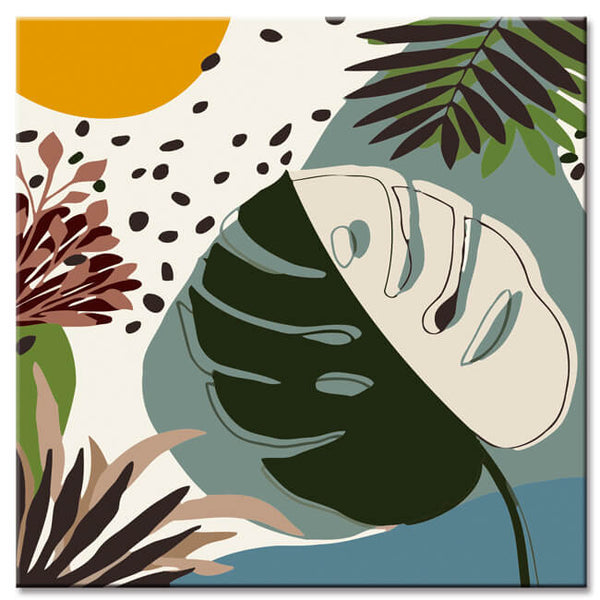 Malen nach Zahlen Minimalismus Tropen - Monstera