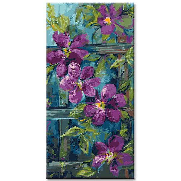 Malen nach Zahlen Clematis Waldrebe Garten