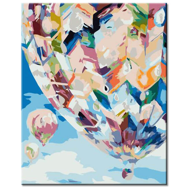 Malen nach Zahlen Blauer Heißluftballon
