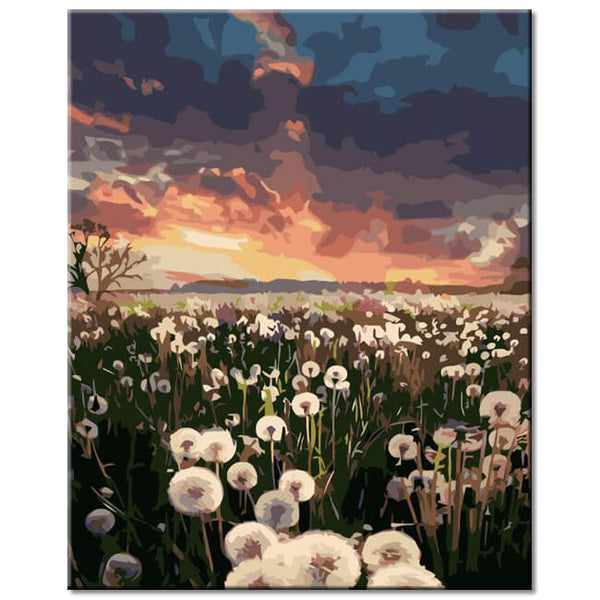 Malen nach Zahlen Pusteblumen Feld