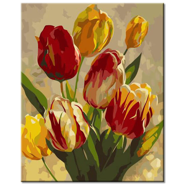 Malen nach Zahlen Tulpenstrauß