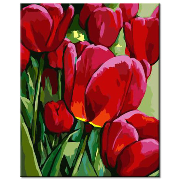 Malen nach Zahlen Rote Tulpen