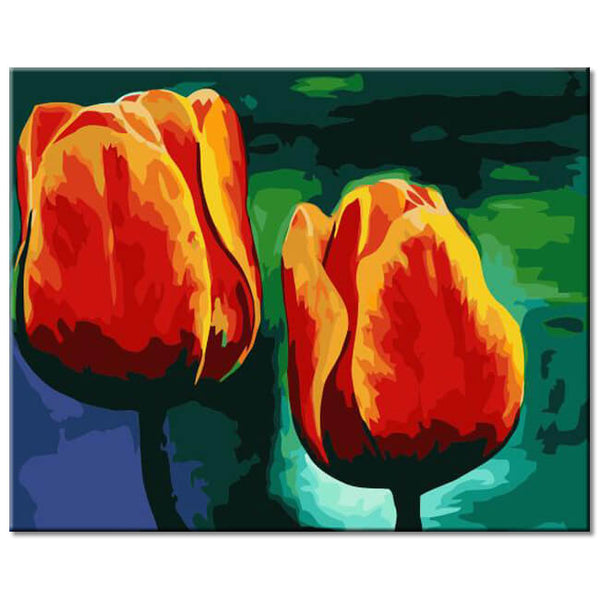 Malen nach Zahlen Zwei Tulpen