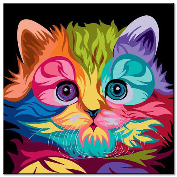Malen nach Zahlen Bunte Katzenkunst