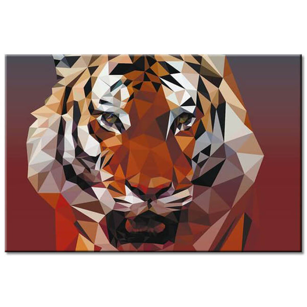 Malen nach Zahlen Polygon Art Tiger