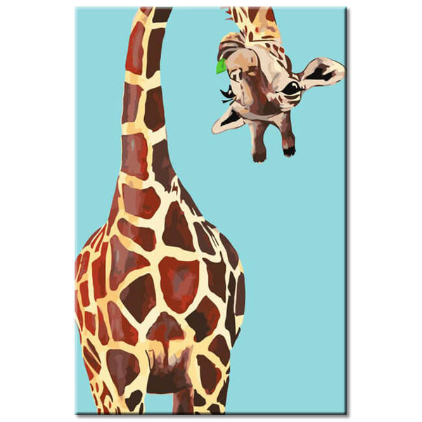 Malen nach Zahlen Giraffe mit gebogenem Hals
