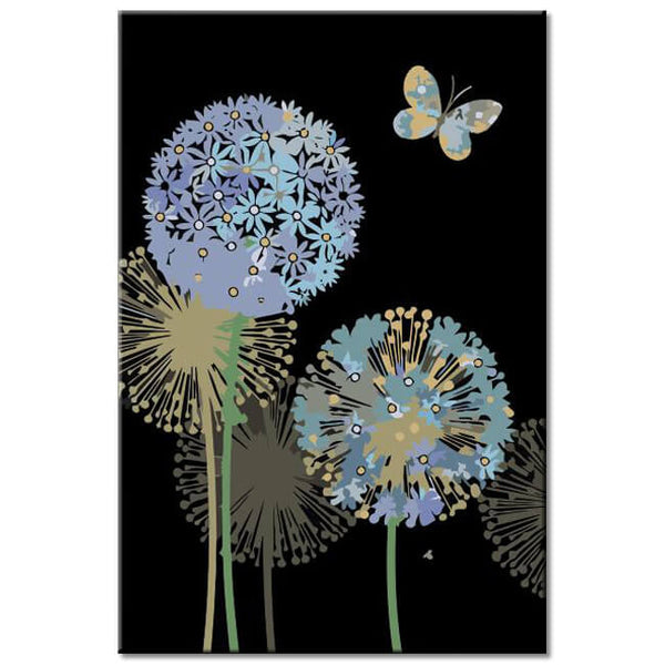 Malen nach Zahlen Schmetterlinge mit Pusteblumen