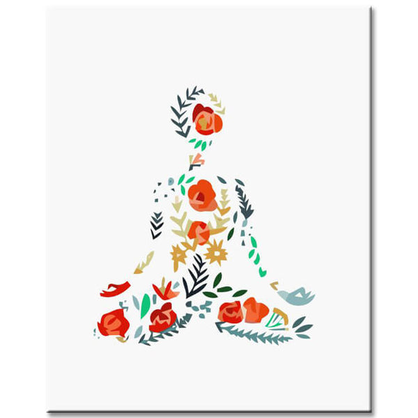 Malen nach Zahlen Yoga Meditation Aquarell Blumen