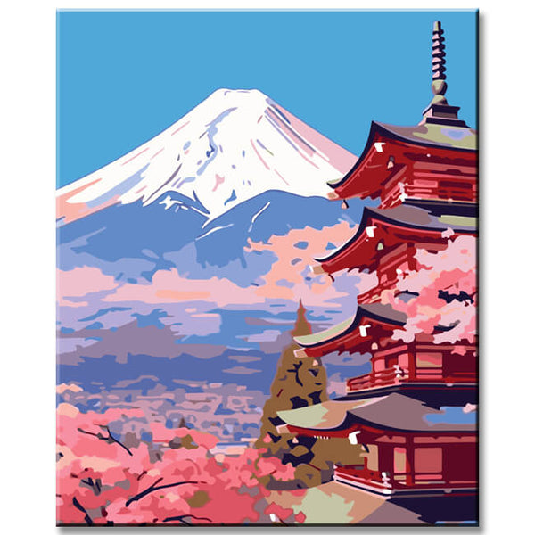 Fujiyama Japan Malen nach Zahlen 