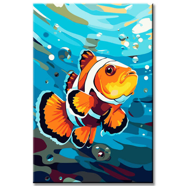 Fisch im Meer Malen nach Zahlen