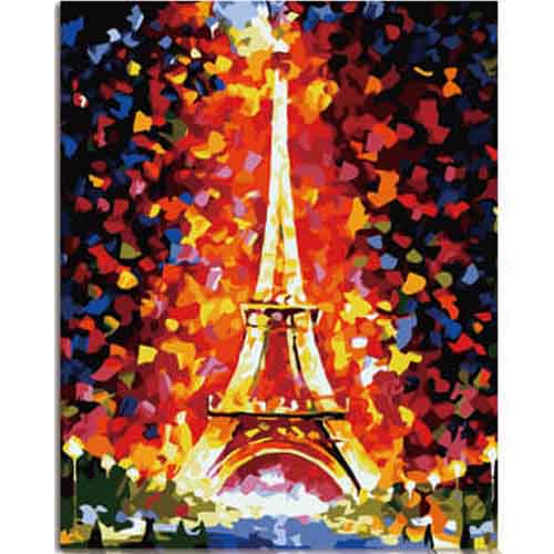 Malen nach zahlen eiffelturm abstrakt paris frankreich