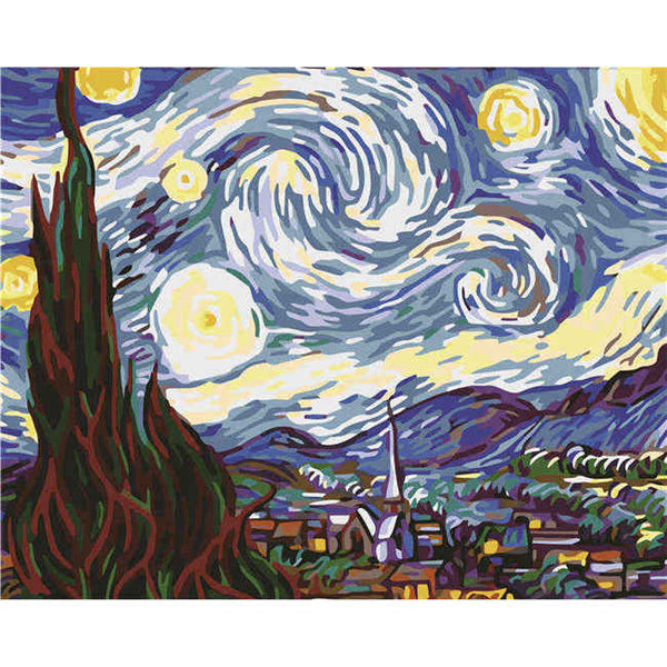 Malen nach zahlen van gogh sternennacht