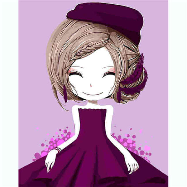 Malen nach zahlen kinder little princess mit haarblumen