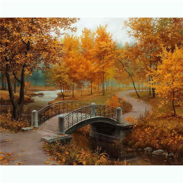 Malen nach zahlen herbst parkanlage