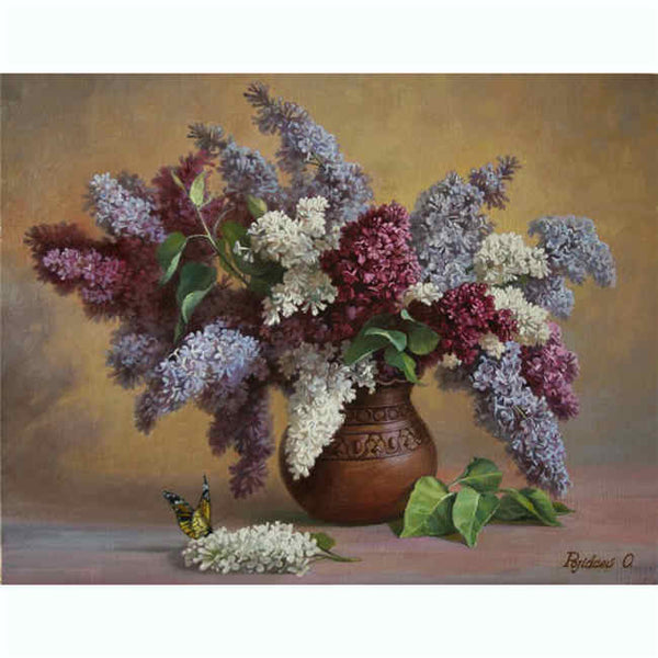Malen nach zahlen blumen fliederstrauss