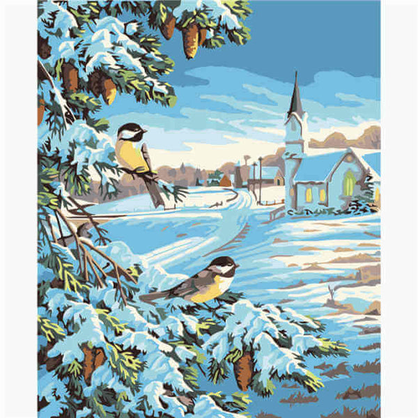 Malen nach zahlen vogel winter kohlmeise