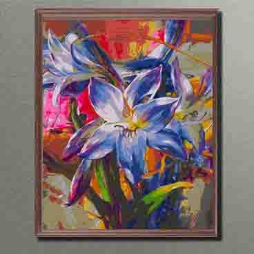 Malen nach zahlen bilder blaue blute blumen
