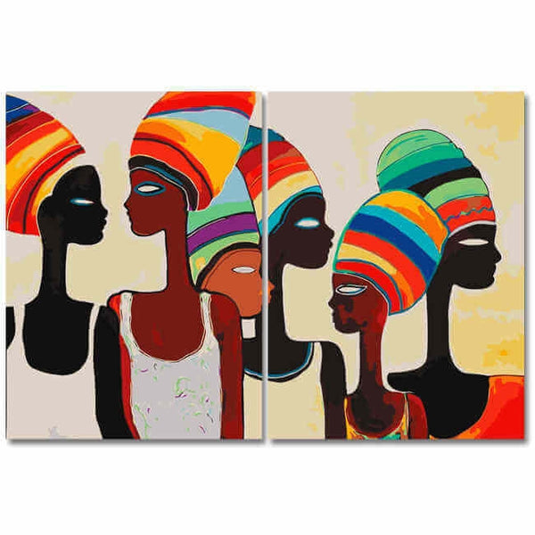 Malen nach Zahlen Afrika Frauen Moderne Kunst - 2-teilig (Duo)