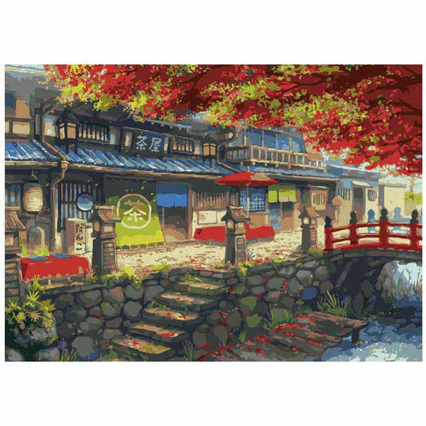 Malen nach Zahlen Japan Tradition Dorf