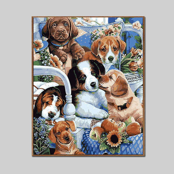 Malen-nach-Zahlen-Hundewelpen