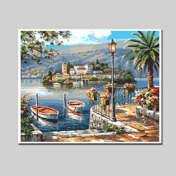 Malen nach zahlen insel im see italien