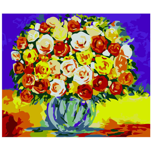 Malen nach zahlen blumen rosenstrauss