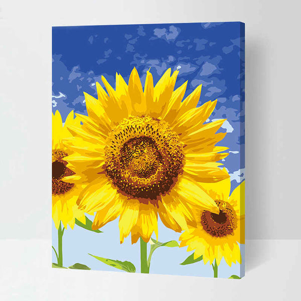 Malen nach Zahlen für Erwachsene Sonnenblumen