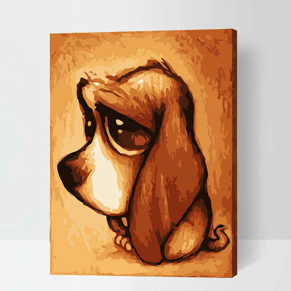 Malen nach Zahlen Hund Tiere Comic Basset