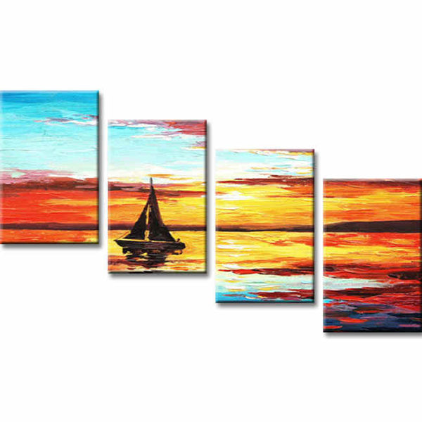 Malen nach Zahlen Sonnenaufgang Meer-SS-089-4-teilig - 4-teilig (Quattro)