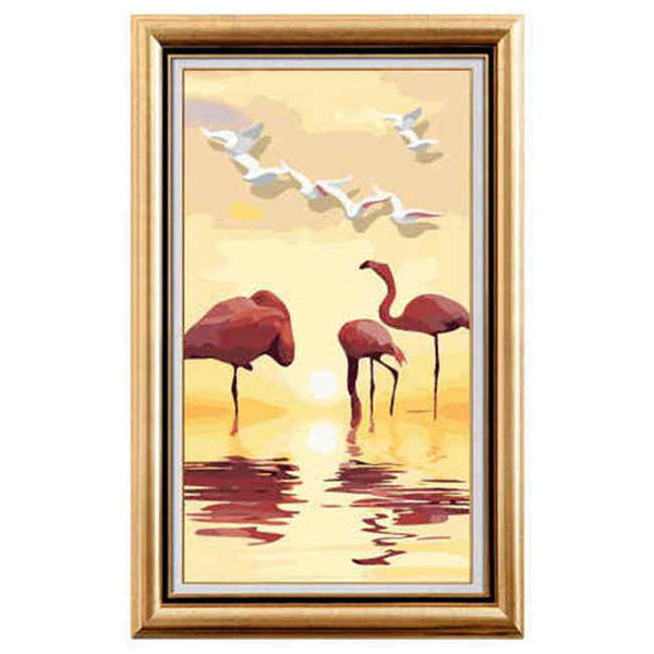 Malen nach Zahlen Flamingo Sonnenaufgang