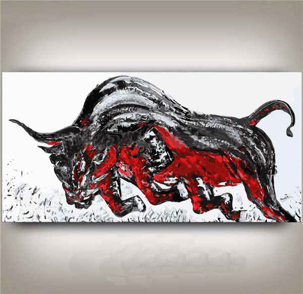 Malen nach zahlen stier bulle
